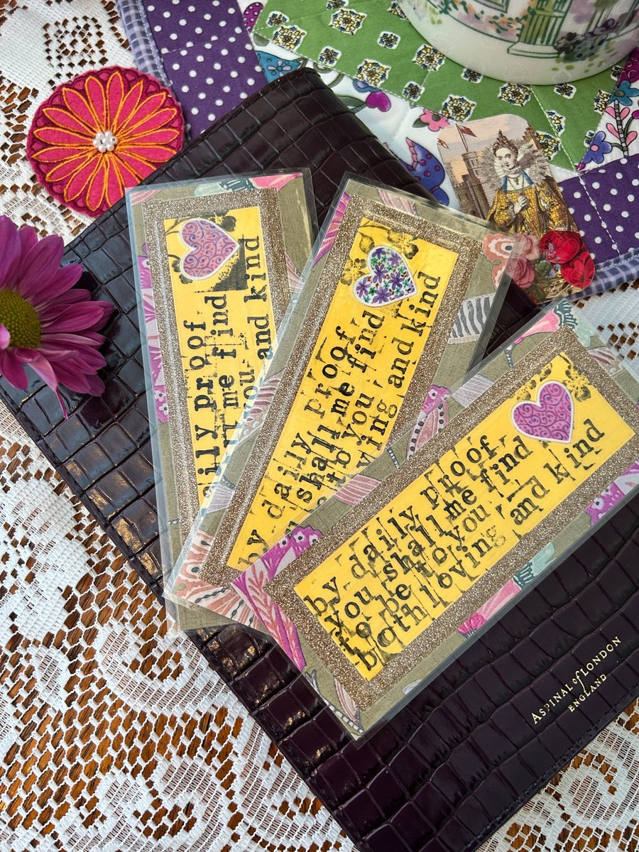 Hand Stamped Anne Boleyn Tudor Book of Hours Love Token Devotional Bookmark