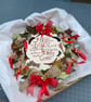 Christmas Wreath Decoration Home Display. Holly and the Ivy in Tweeds & Cotton. - Image 9