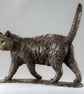  Bronze Resin Walking Cat Statue Large Garden Sculpture - Image 2
