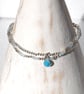Blue as the Ocean - Sterling Silver & Turquoise beaded  bracelet stack
