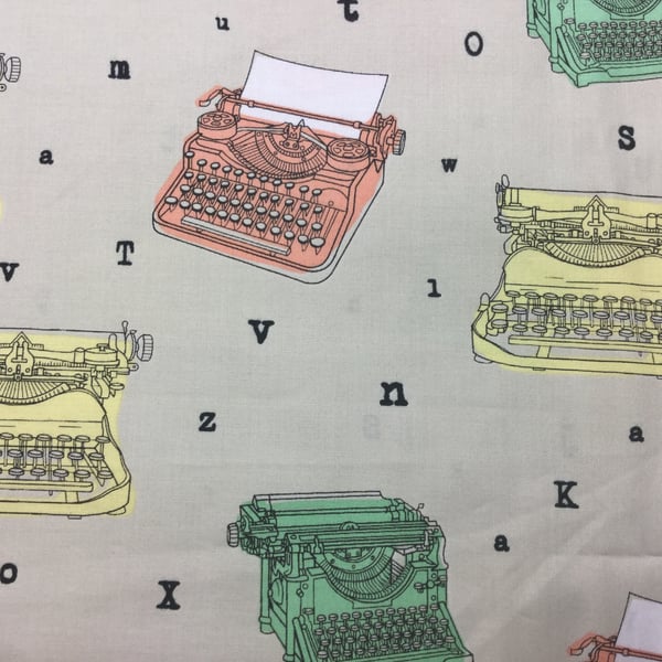 Fabric - Vintage Typewriters 3.00 Free Postage