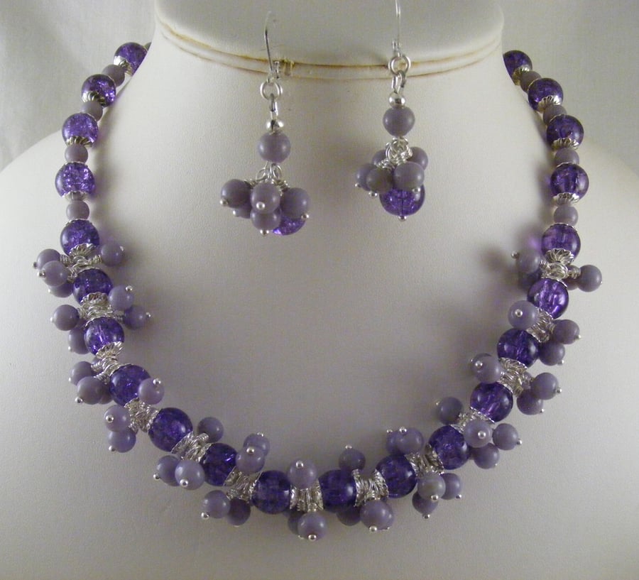 Purple and Lilac Jewellery set.