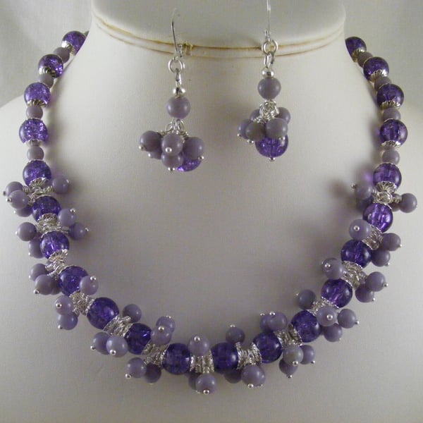 Purple and Lilac Jewellery set.