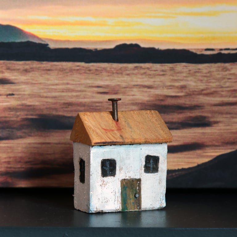 Wonky Driftwood Hoose Shetland Inspired, Driftwood Art from Scotland
