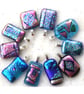 Turquoise Patchwork Dichroic Glass Pendant 196 silver plated chain - Image 7