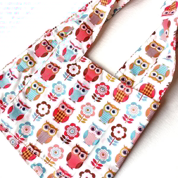 FOLK OWLS theme, multicoloured, small lined shoulder bags