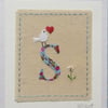 Letter S Alphabet Card,New Baby,Christening, Birthday for someone special!