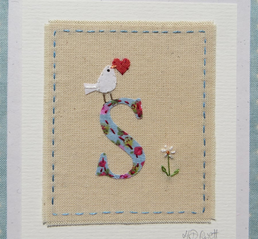 Letter S Alphabet Card,New Baby,Christening, Birthday for someone special!