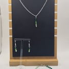 Preciosa Crystal Bracelet jewellery set - Green ombre