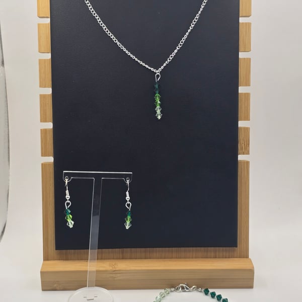 Preciosa Crystal Bracelet jewellery set - Green ombre