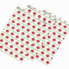 Hand Drawn Pink Rose & Green Striped Wallpaper, 1 12th Scale Dolls House A4 