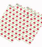 Hand Drawn Pink Rose & Green Striped Wallpaper, 1 12th Scale Dolls House A4 
