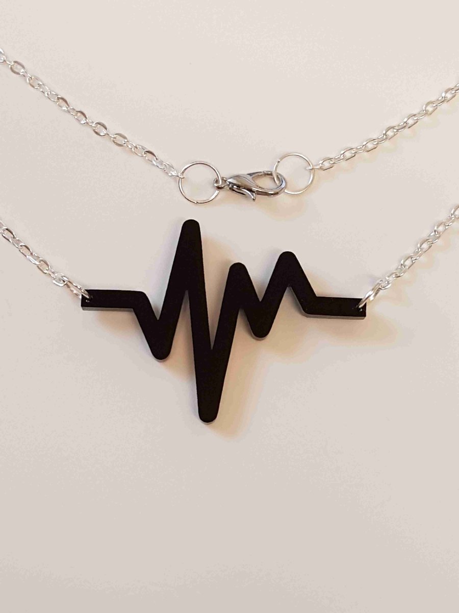 EKG Heartbeat Necklace - Acrylic