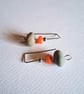 Pebble & Orange Bead Earrings - Image 5