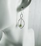 Earrings, Sterling Silver Leaf and Peridot Droppers - Image 6