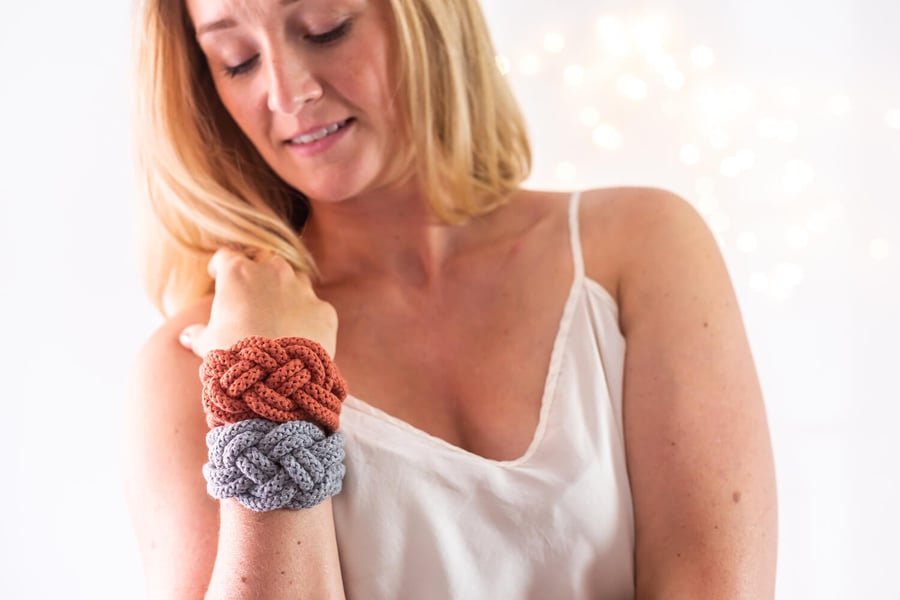Chunky cotton rope bracelets for women perfect as Christmas gifts 