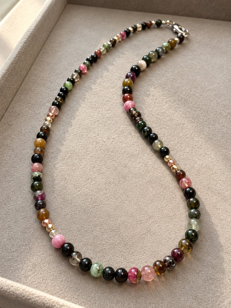 Handmade Natural Tourmaline Choker – October Birthstone