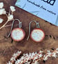 Handmade Ceramic Dangle Earrings: Cappuccino Glaze, Foraged Bristol Clay - Image 1