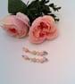 Morganite and Vintage Acrylic Bicone Beaded Necklace and Earrings, Gift for Her - Image 3
