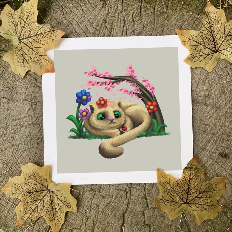 Spring Cat Art Print