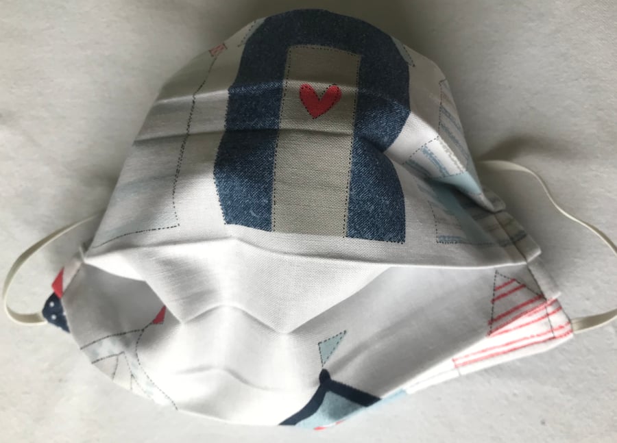 Beach Hut reversible Face Mask