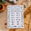 2025 Moon Calendar - Illustrated Lunar A4 Wall Art - Northern Hemisphere