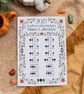 2027 Moon Calendar - Illustrated Lunar A4 Wall Art - Northern Hemisphere