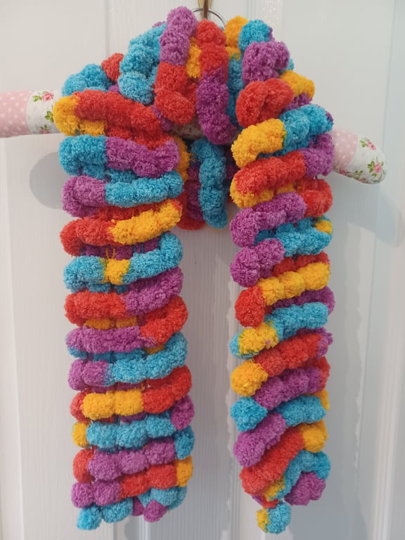 Bright Multicoloured Furry Scarf