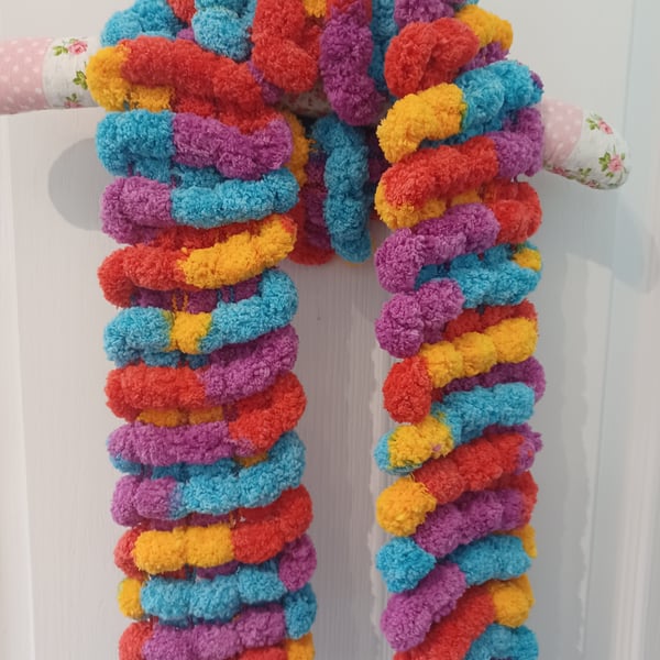 Bright Multicoloured Furry Scarf