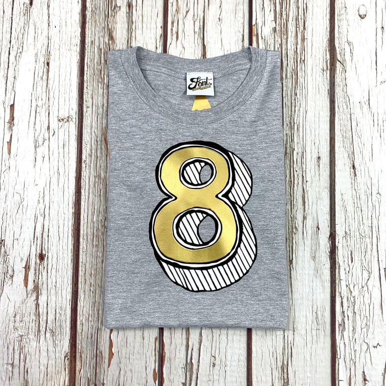 8 birthday shirt, 8th Birthday outfit, 8 year old girl boy Number eight T-Shirt