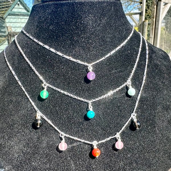 Gemstone bead necklace