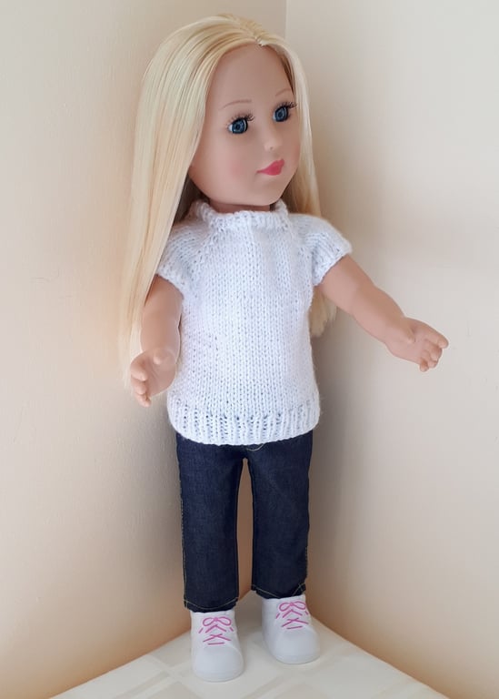 KNITTING PATTERN PDF White T Shirt for Doll
