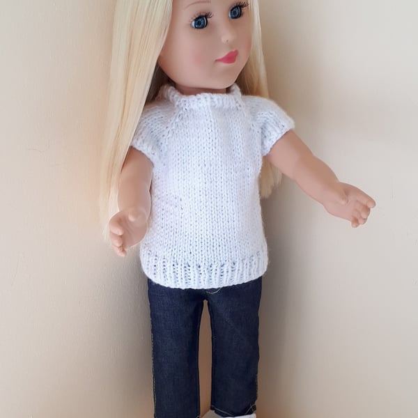 KNITTING PATTERN PDF White T Shirt for Doll