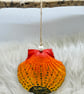 Hand painted scallop shell hanging decoration