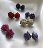 Rose Flower Earrings - Pierced or Clip-On Available - Image 1