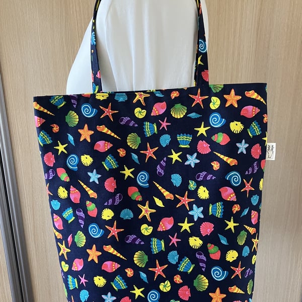 Shells Tote Bag, Shells Beach Bag, Handmade in the UK