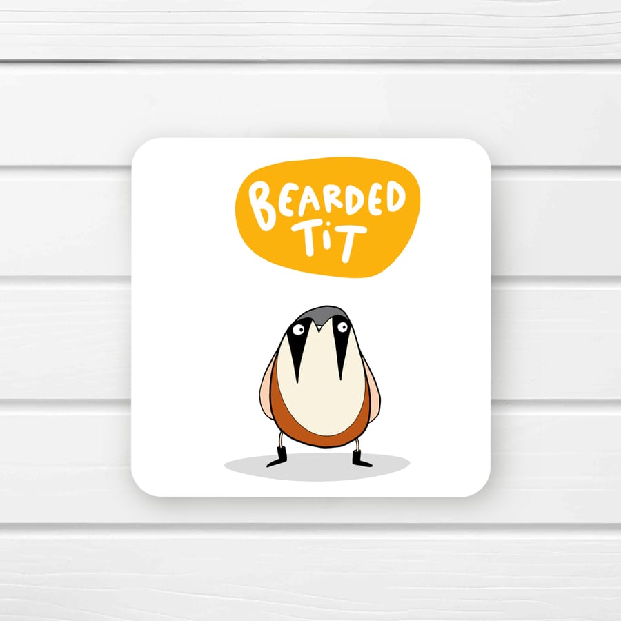 Bearded tit coaster