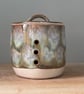 Seconds sale - handmade ceramic garlic pot, ceramic jar for garlic, lidded pot 
