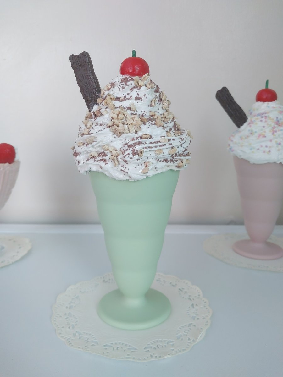 Fake Choc & Nut with Flake & Cherry Ice Cream Sundae Home Decor, Party Prop, Sho