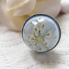Christmas Snowflake Queen Anne's Lace Flower Blue Ring - SNOWFLAKE