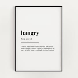 Hangry Definition Print