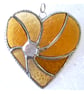 Gold Swirl Heart Stained Glass Suncatcher Handmade Golden Wedding Anniversary