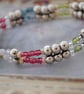 Sale-silver & pastel stretch bracelet - Image 3