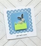 Blank cards - set of 4 quilled rabbits - thank you, get well cards - Image 5