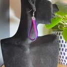 Bisexual Pride Reclaimed Material Earrings