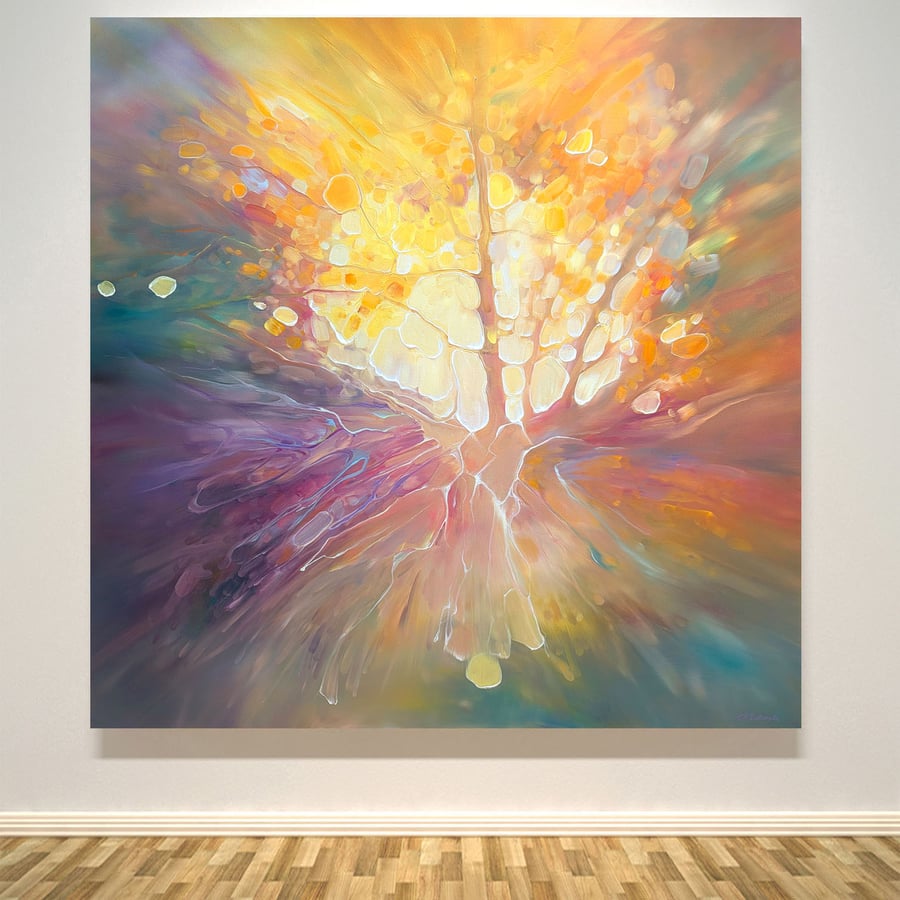 Autumn Beckons is an expressive, abstract autumn painting