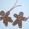 Christmas Gift Tags,Gingerbread Man & Women,Handmade Gift Tags,2pk