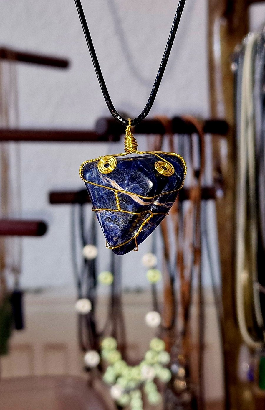 Lapis Lazuli wrapped pendant 