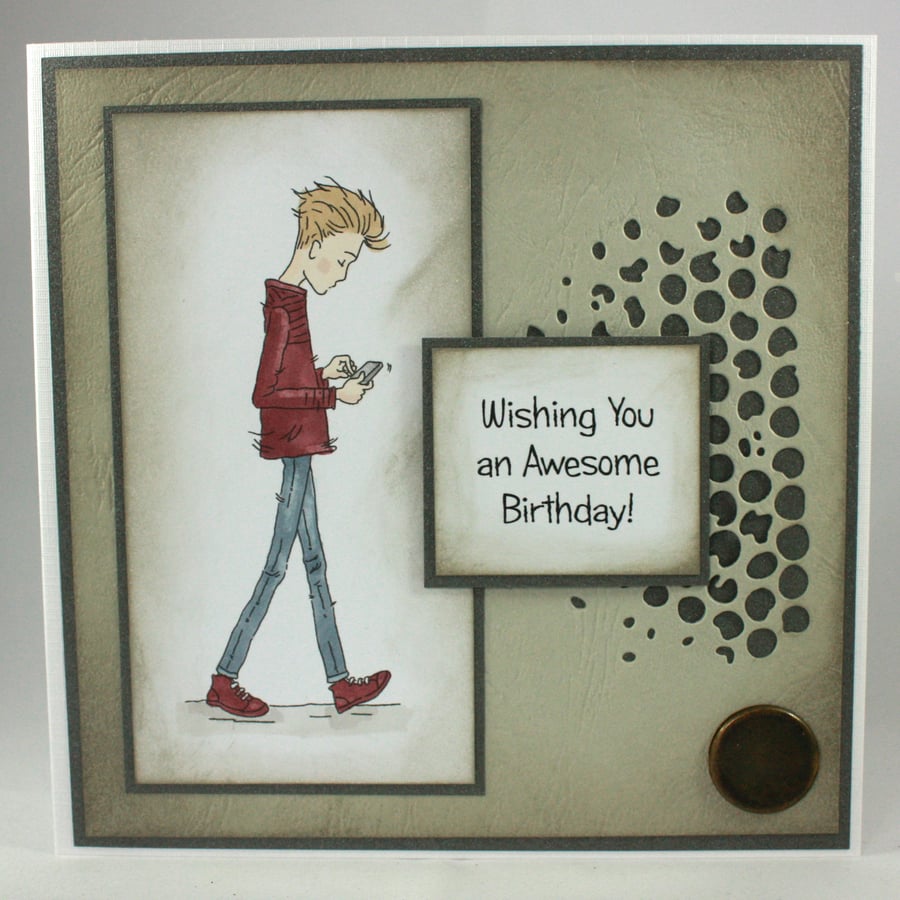 Handmade birthday card for teenage boy Wishin... Folksy