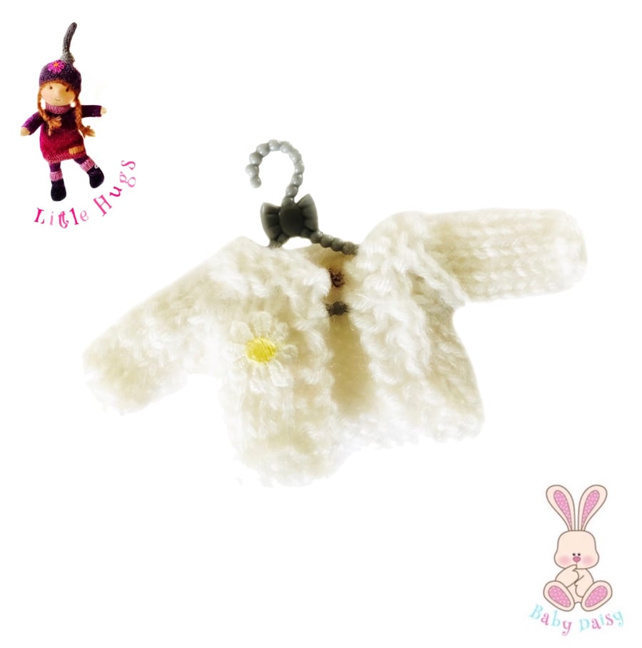 White Daisy Cardigan to fit the Little Hugs dolls and Baby Daisy